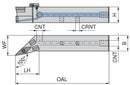 Ceratizit SVZCR 2525 M16 DC CoreLine - 100° - Tool Holder With Screw Clamping 7078302500 (0722615)
