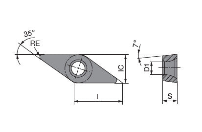 Ceratizit ISO: VCGT 160408FN-25P CTPX710 ANSI: VCGT 332FN-25P CTPX710 CARBIDE TURNING INSERT 12527243 (0722035)