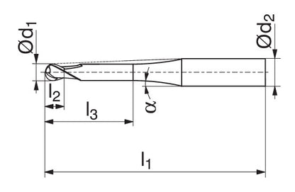 Ceratizit H.RD.3,0.30°.Z3.HA.ML TI2000 CoreLine - Ball-nosed End Mills - BlueLine 52355030 (0649385)