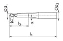 Ceratizit H.RD.4,0.30°.Z3.HA.ML TI2000 BlueLine - Ball Nosed Cutter 52355040 (0649778)