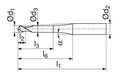 Ceratizit H.RD.10.0.30°.Z2.R5.0.HA.ML TI2000 BlueLine - Ball Nosed Cutter 52352100 (0649398)