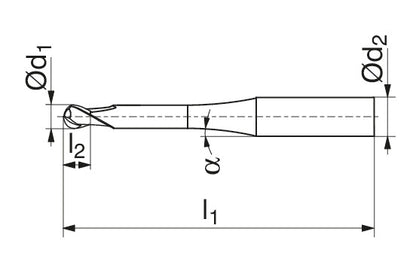 Ceratizit H.RD.6,0.30°.Z3.HA.ML TI2000 CoreLine - Ball-nosed End Mills - BlueLine 52355060 (0649723)