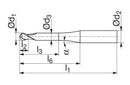 Ceratizit H.RD.2,0.30°.Z2.HA.EL80 TI2000 BlueLine - Ball Nosed Cutter 52258020 (0649719)