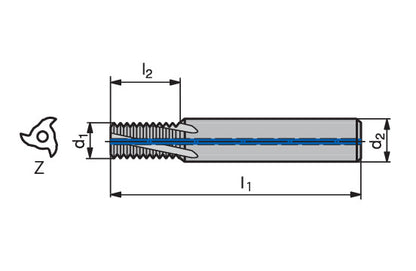 Ceratizit SGF.M14X1.5.HA.10.28.0.IR/IL.IK TIALN MonoThread - Thread Milling Cutter 50826144 (0650674)