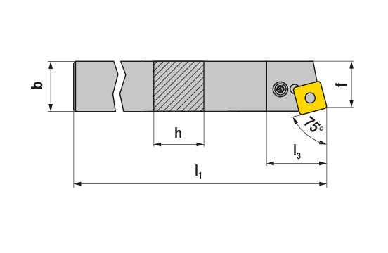 Ceratizit PSBNL 3232 P19-T MaxiLock-N 75° Toolholder With Lever Clamping 70521232 (0710410)