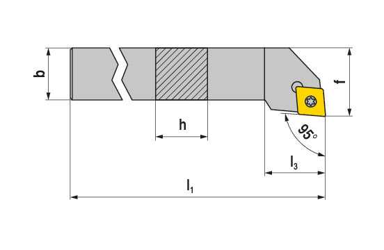 Ceratizit SCLCL 12-3B MaxiLock-S 95° Toolholder With Screw Clamping 7855301223 (0711624)