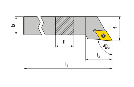 Ceratizit SDJCL 12-2B MaxiLock-S 93° Toolholder With Screw Clamping 7855501222 (0711628)